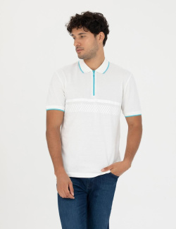 Karpier Markalar  Polo neck slim fit Ecru T-shirt