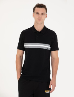 Karpier Markalar  Polo neck slim fit Black T-shirt