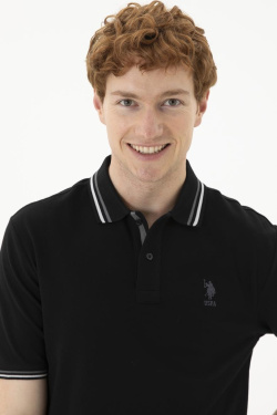 Karpier Markalar  polo neck basic Black Casual T-shirt