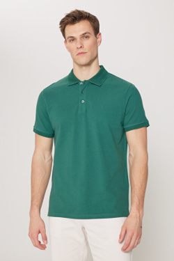 Beýleki markalar  Polo neck slim fit Dark green T-shirt