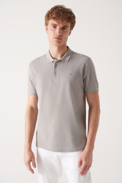 Beýleki markalar  polo neck basic Light gray T-shirt