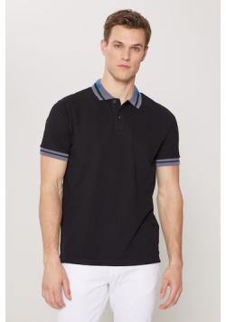 Beýleki markalar  Polo neck slim fit Black T-shirt
